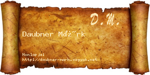 Daubner Márk névjegykártya
